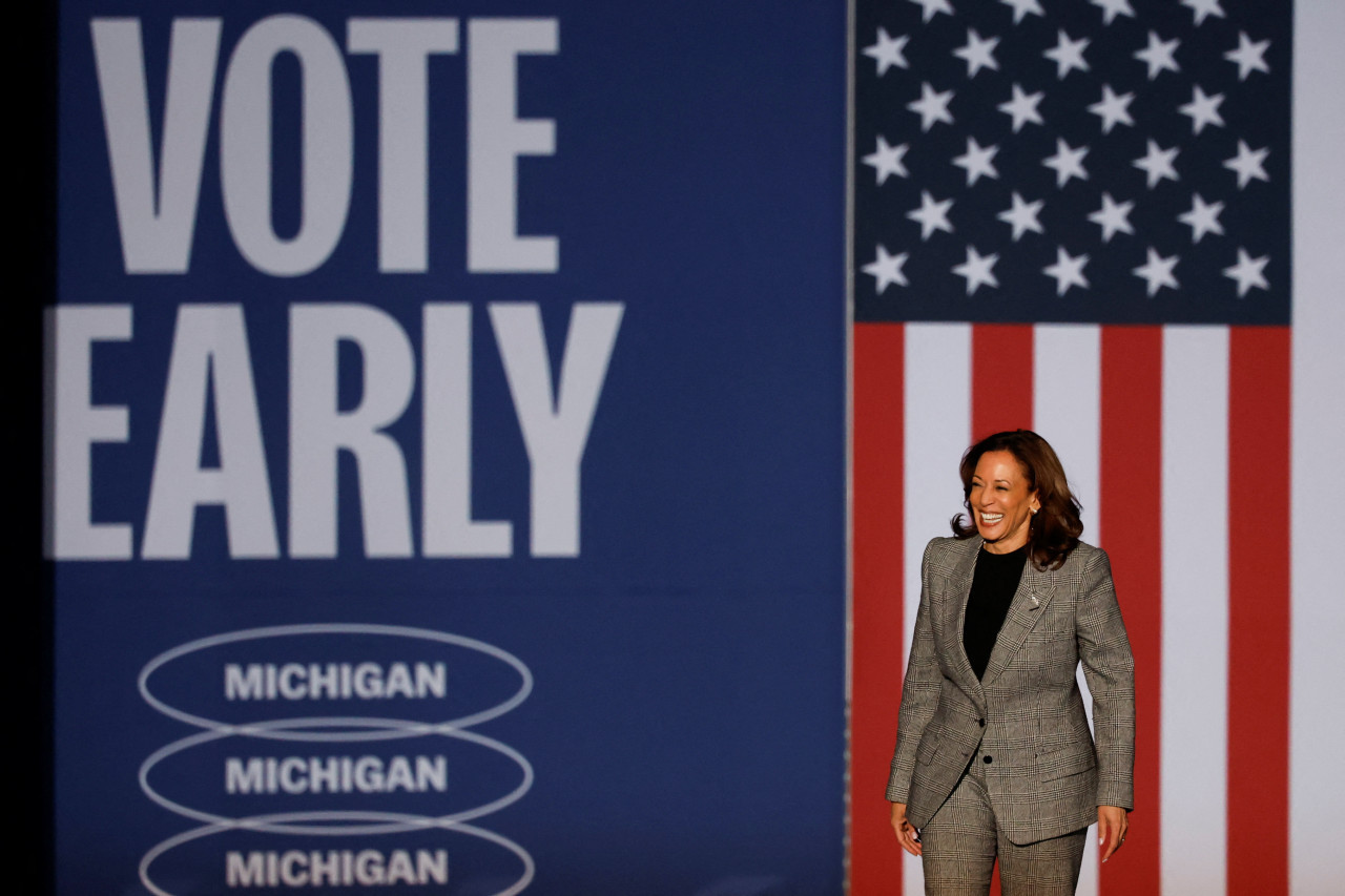 Kamala Harris en Michigan. Foto: Reuters.