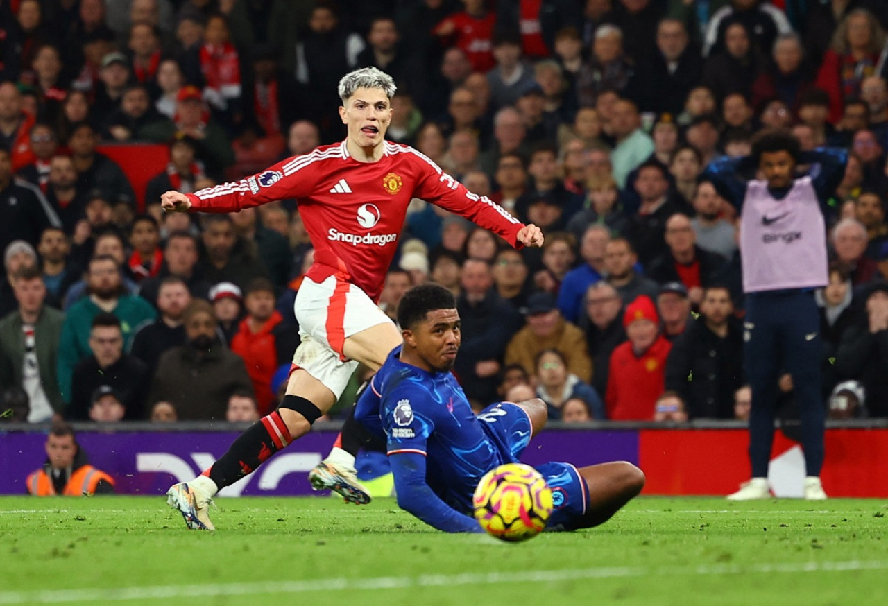 Alejandro Garnacho; Manchester United vs. Chelsea. Foto: Reuters.