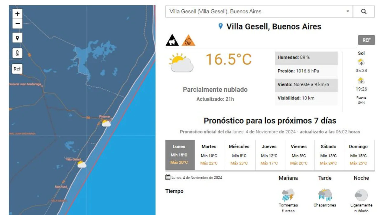 Clima en Villa Gesell. Foto: NA.