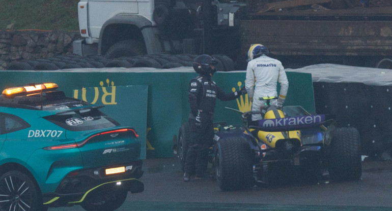 El choque de Franco Colapinto en el GP de Brasil de Fórmula 1. Foto: EFE.