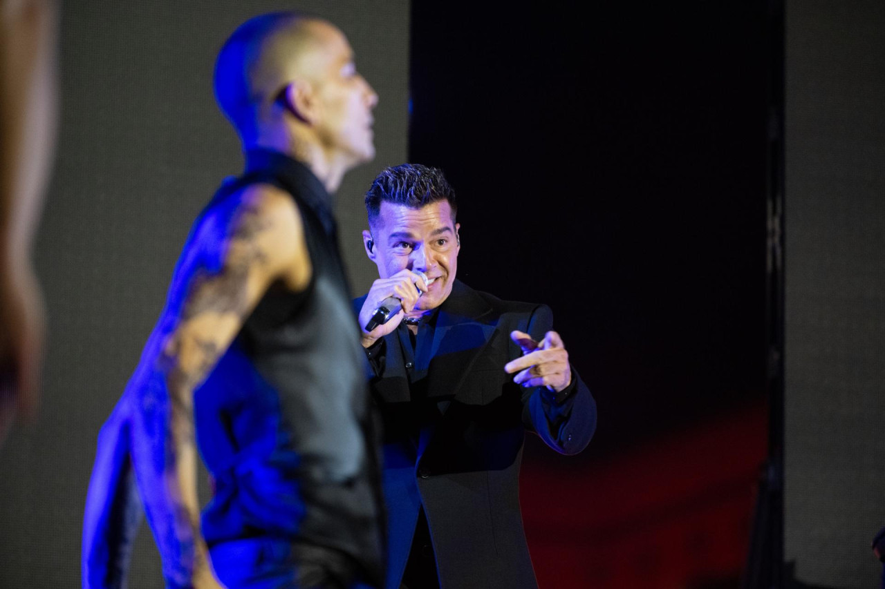 Show de Ricky Martin en un acto de Kamala Harris. Foto: EFE.