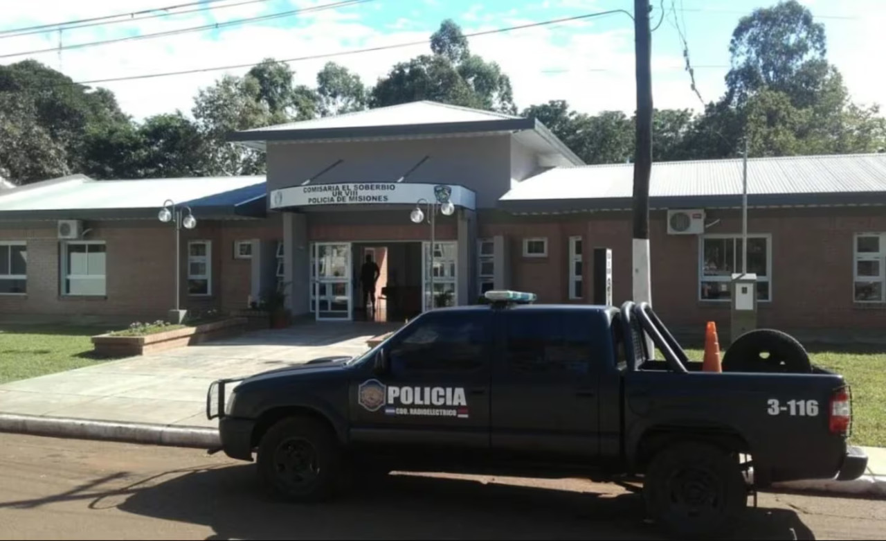 Comisaría de El Soberbio, en Misiones. Foto: gentileza Canal 12 Misiones