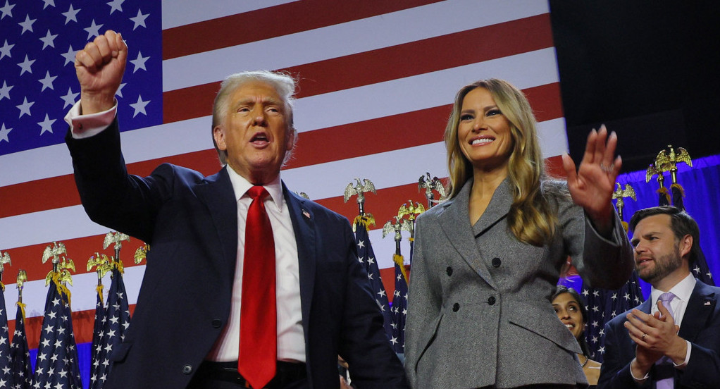 Donald Trump y Melania Trump tras la victoria en las elecciones en Estados Unidos. Foto: Reuters.