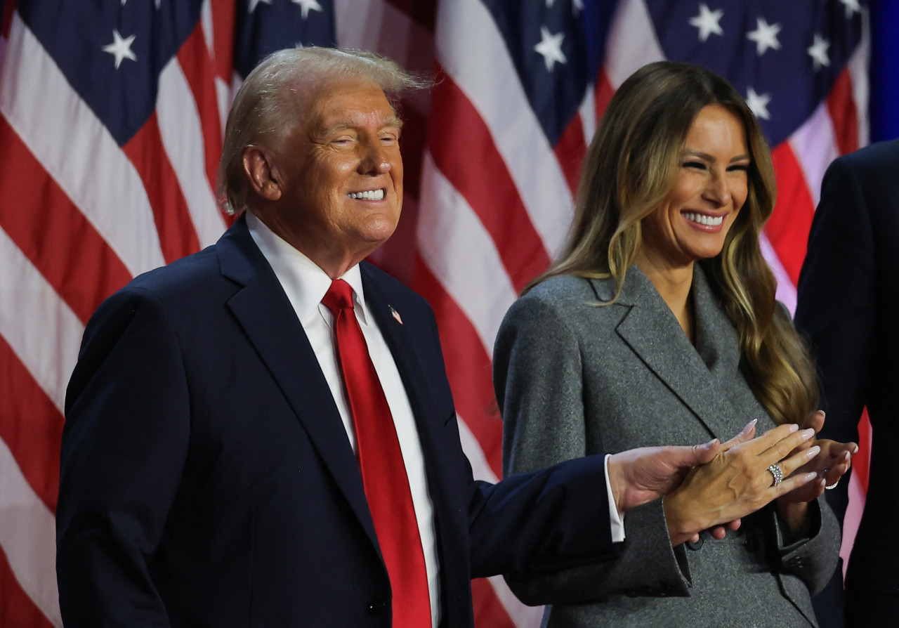 Donald Trump y Melania Trump tras la victoria en las elecciones en Estados Unidos. Foto: Reuters.