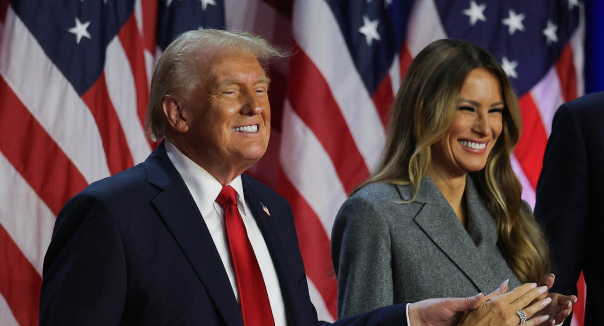 Donald Trump y Melania Trump tras la victoria en las elecciones en Estados Unidos. Foto: Reuters.