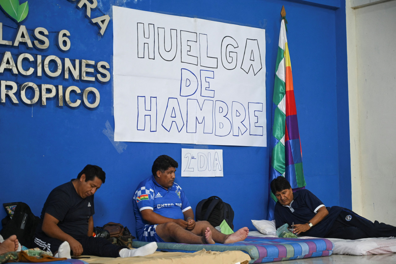 Huelga de hambre de Evo Morales, expresidente de Bolivia. Foto: Reuters.