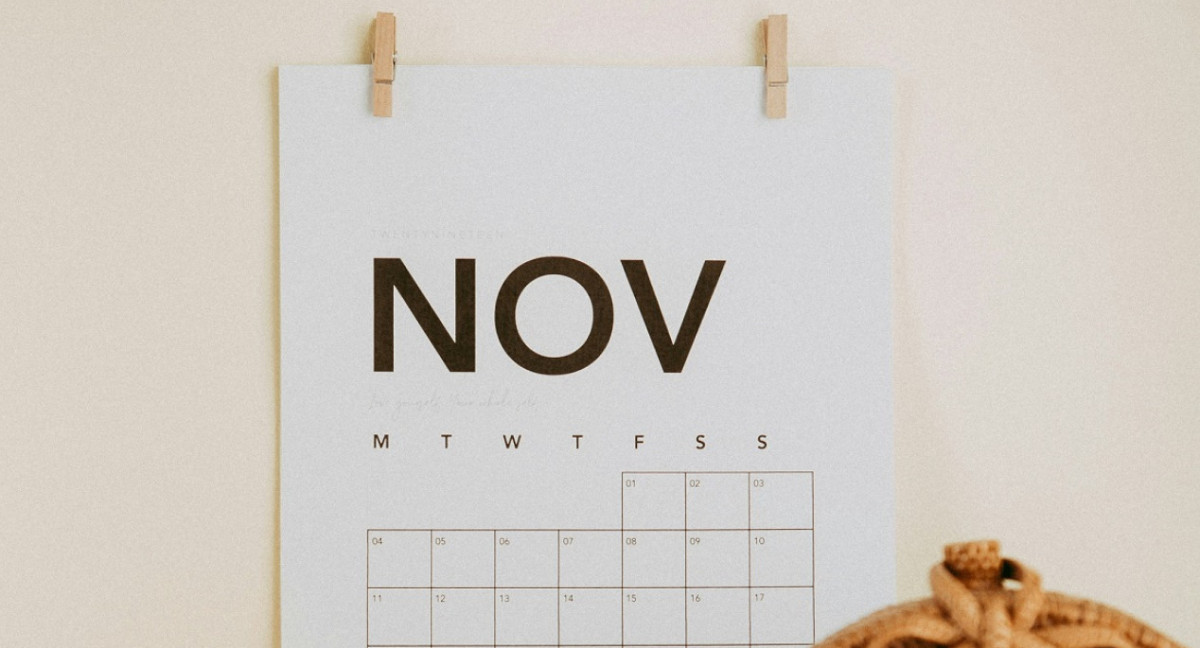 Calendario de noviembre. Foto: Unsplash.