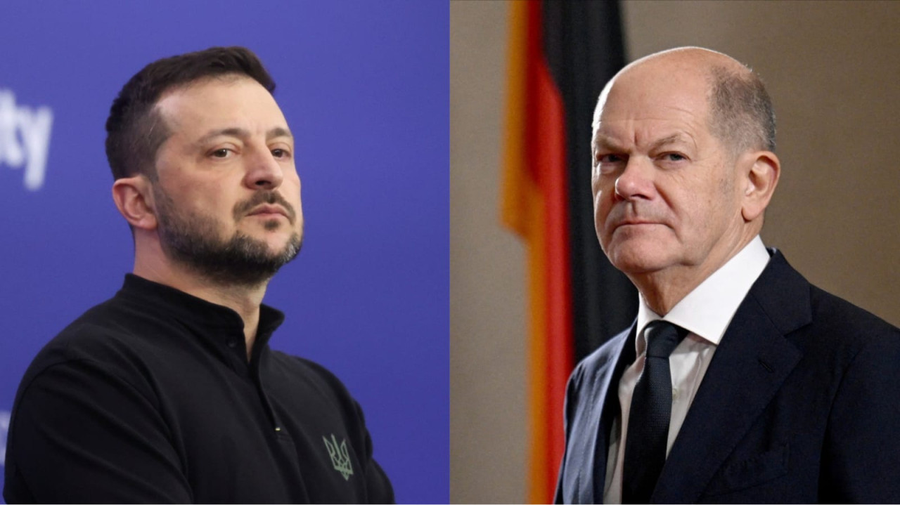 Volodímir Zelenski y Olaf Scholz. Foto: Reuters.