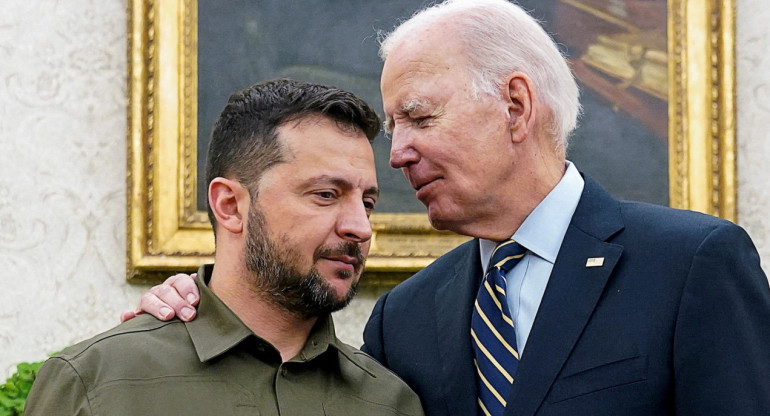 Joe Biden y Volodimir Zelenski. Foto: Reuters