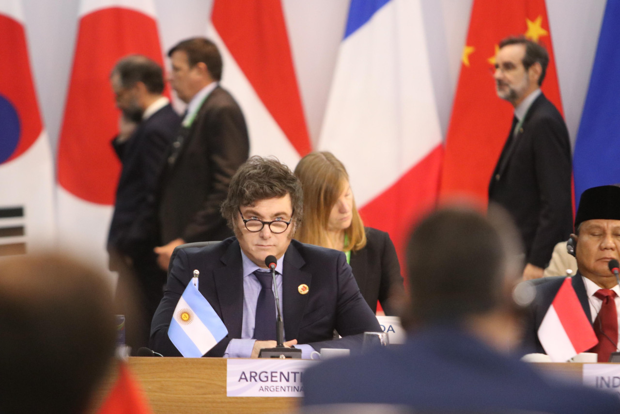 Javier Milei en la cumbre del G20. Foto: Presidencia