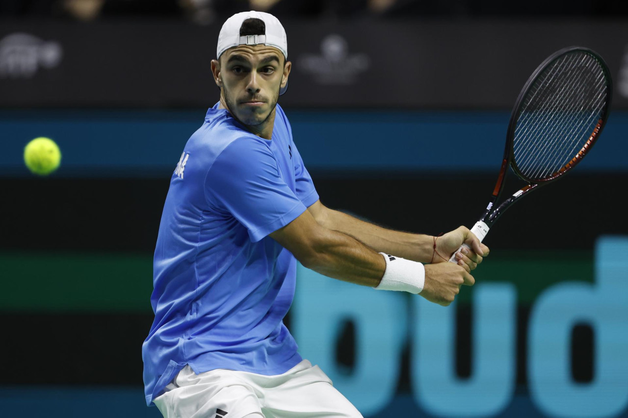 Francisco Cerúndolo en la Copa Davis. Foto: EFE.