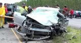 Accidente fatal de hinchas de Racing rumbo a Paraguay. Foto: Captura de video.