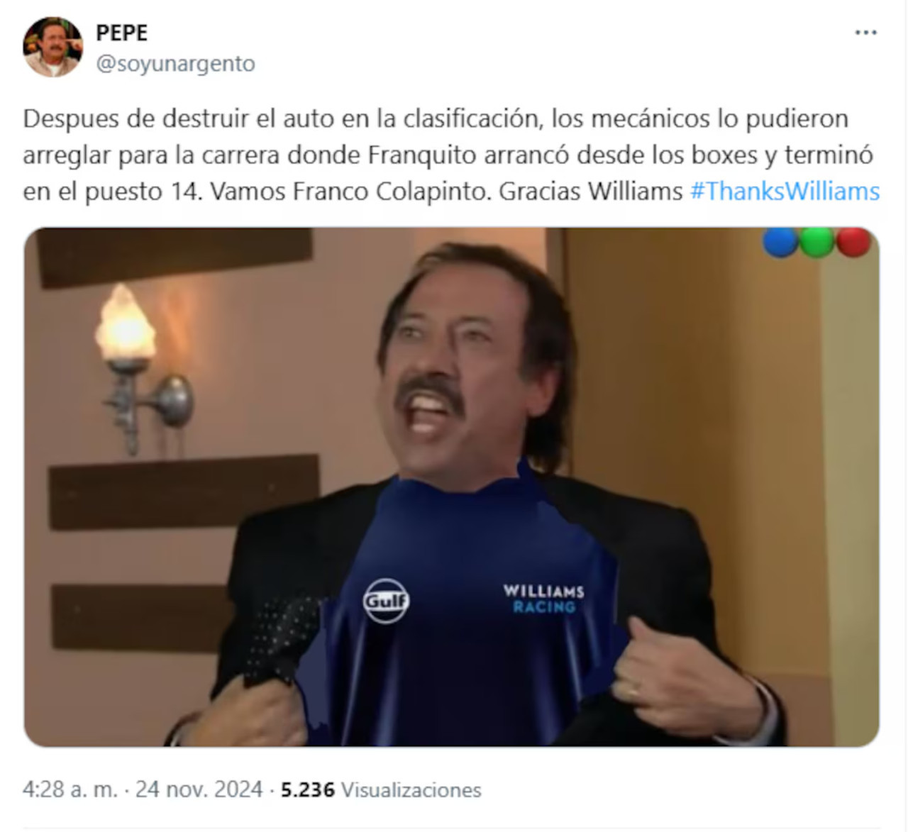 Los mejores memes sobre Franco Colapinto. Foto: captura.