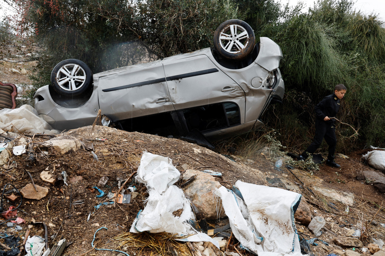 Destrozos en Cisjordania ocupada. Foto: Reuters.