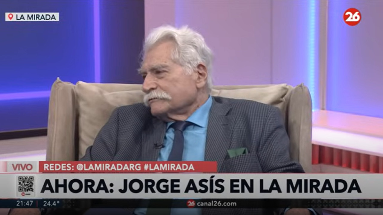 Jorge Asís en La Mirada. Foto: Captura de video.