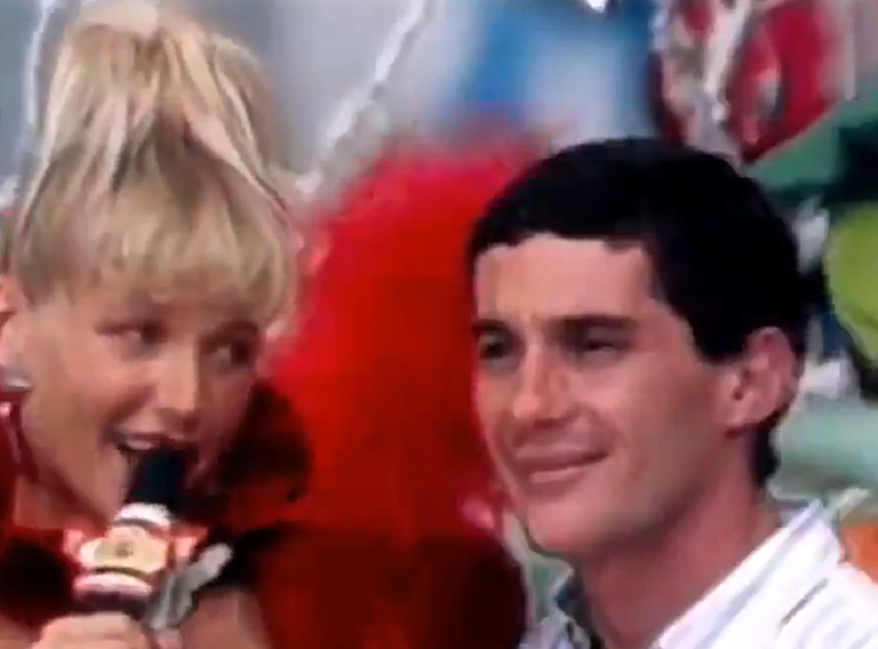 Ayrton Senna y Xuxa. Foto: captura video X/iMauricioCorrea