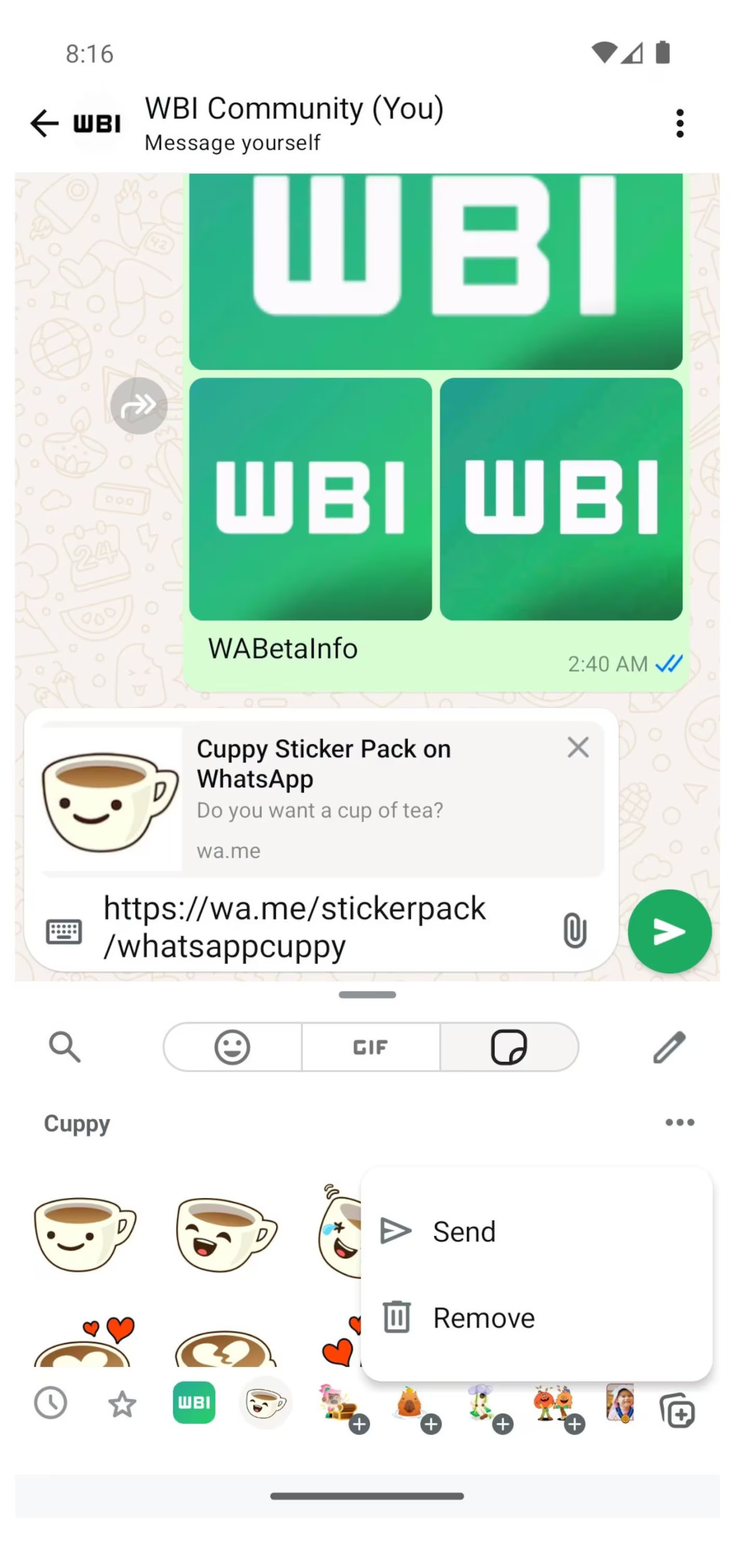 La nueva función de WhatsApp. Foto: WaBetaInfo.