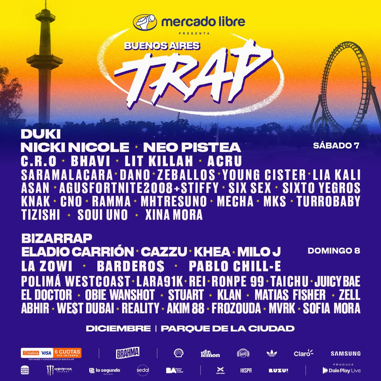 Line-up del Buenos Aires Trap 2024. Foto: IG @bsastrap