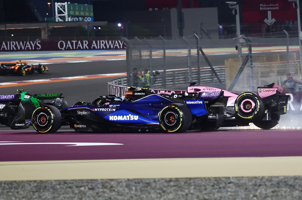 Accidente de Franco Colapinto en el Gran Premio de Qatar. Foto: Reuters.