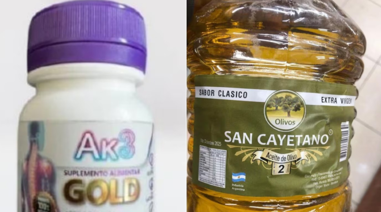 Anmat prohibió la comercialización de un suplemento alimenticio y dos aceites de oliva. (Foto: ANMAT).