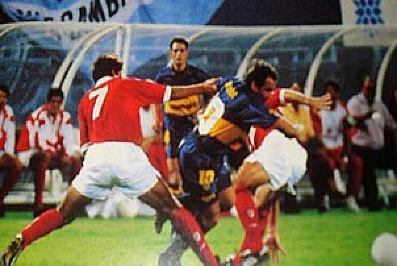 Amistoso de Boca y Benfica de 1995. Foto: Gentileza Historia de Boca.