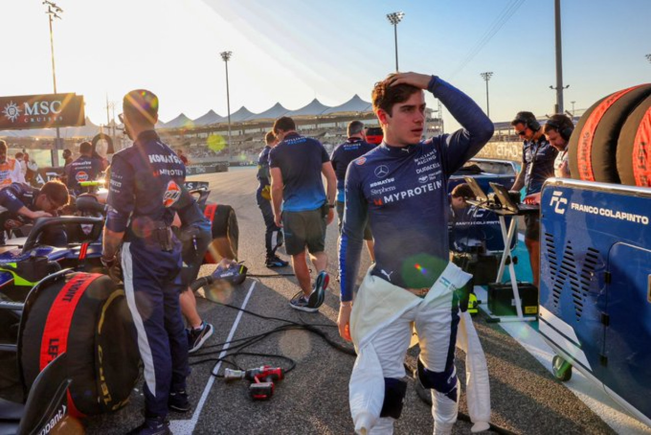 Franco Colapinto en el Gran Premio de Abu Dhabi. Foto: X @WilliamsRacing