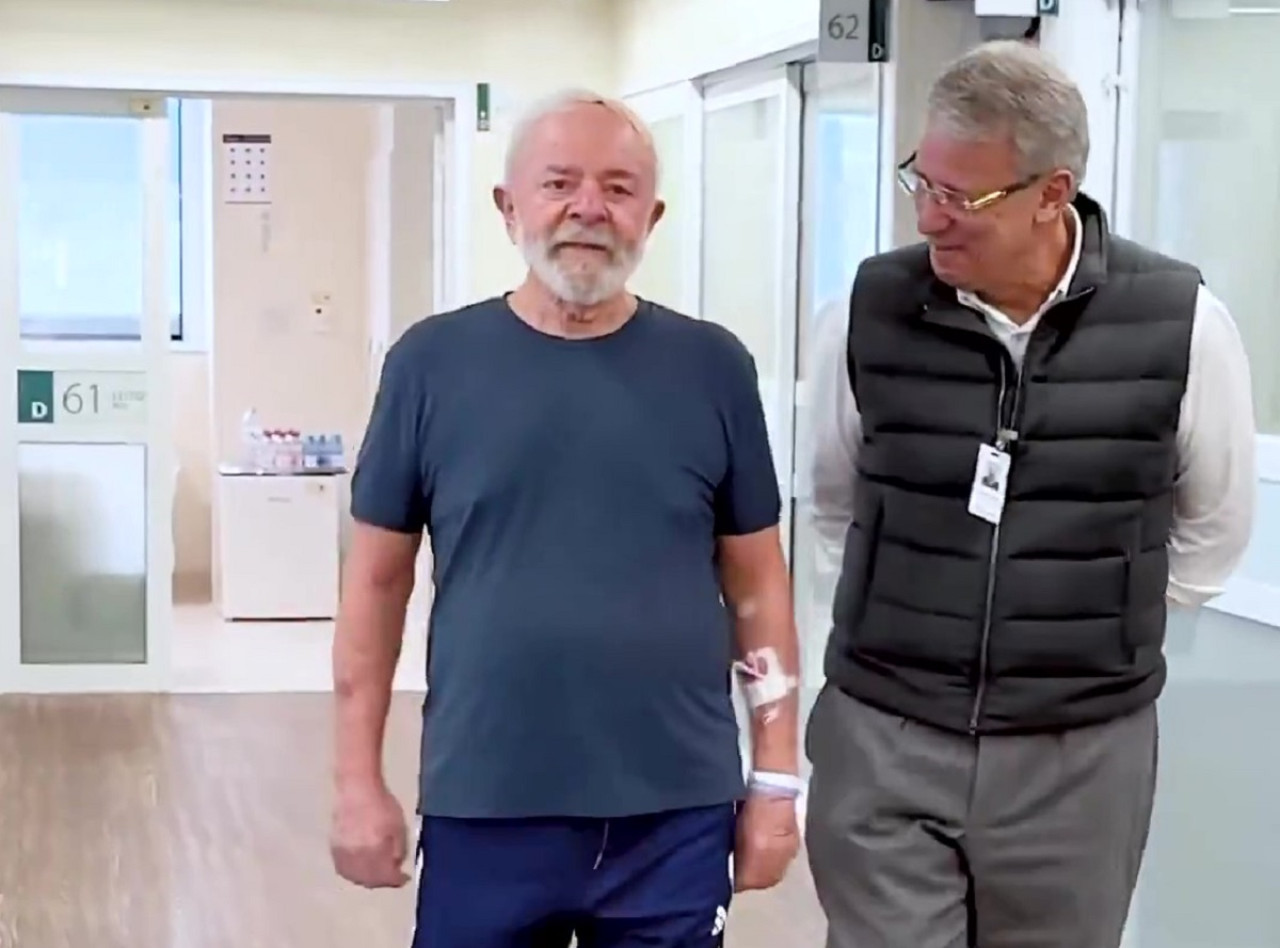 Lula da Silva en el Hospital Sirio-Libanés de San Pablo. Foto: captura