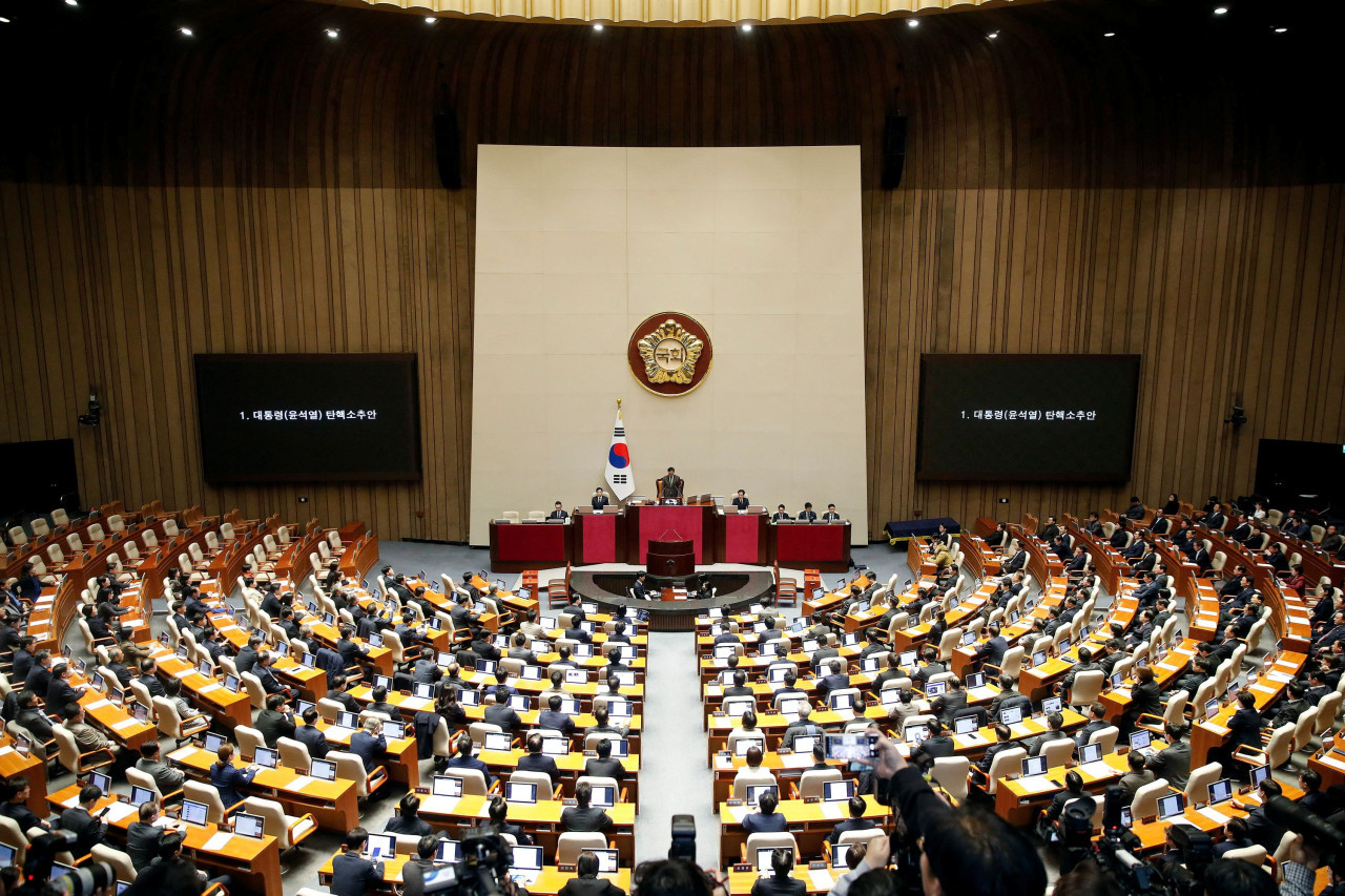 El Parlamento de Corea del Sur votó a favor de la destitución de Yoon Suk-yeol. Foto: Reuters.