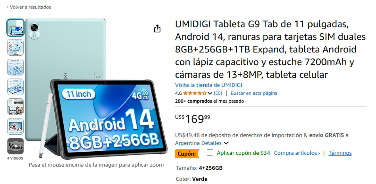 Productos tecnológicos por menos de $300.000 en Amazon. Foto: captura de pantalla.