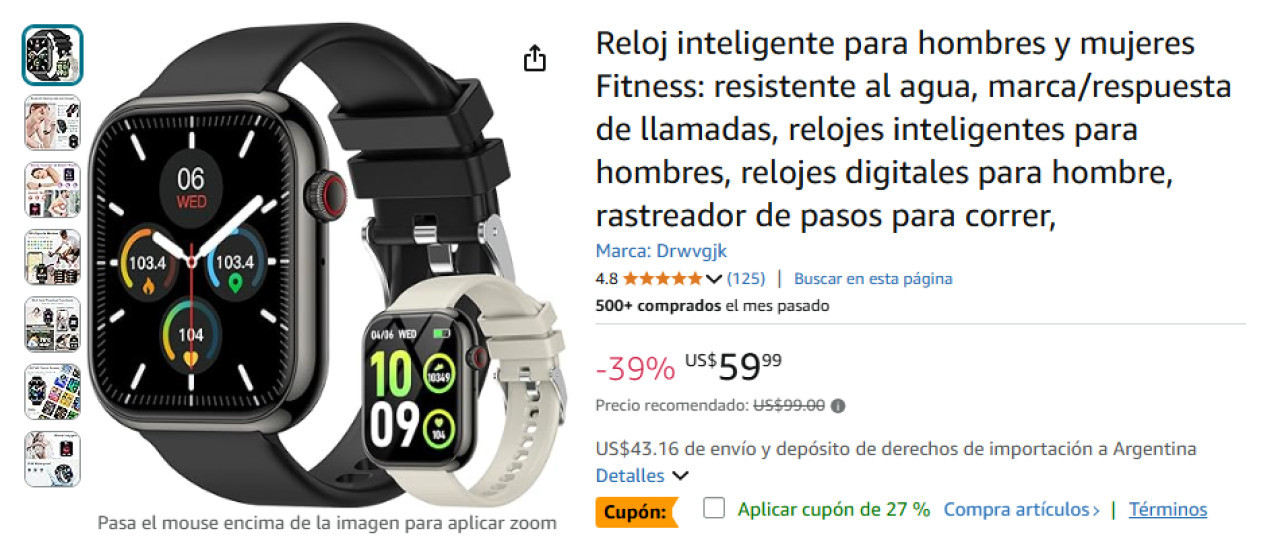 Productos tecnológicos por menos de $300.000 en Amazon. Foto: captura de pantalla.