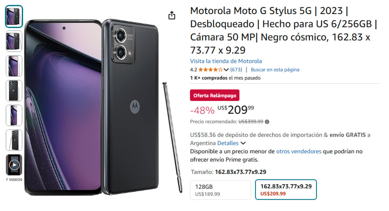 Productos tecnológicos por menos de $300.000 en Amazon. Foto: captura de pantalla.