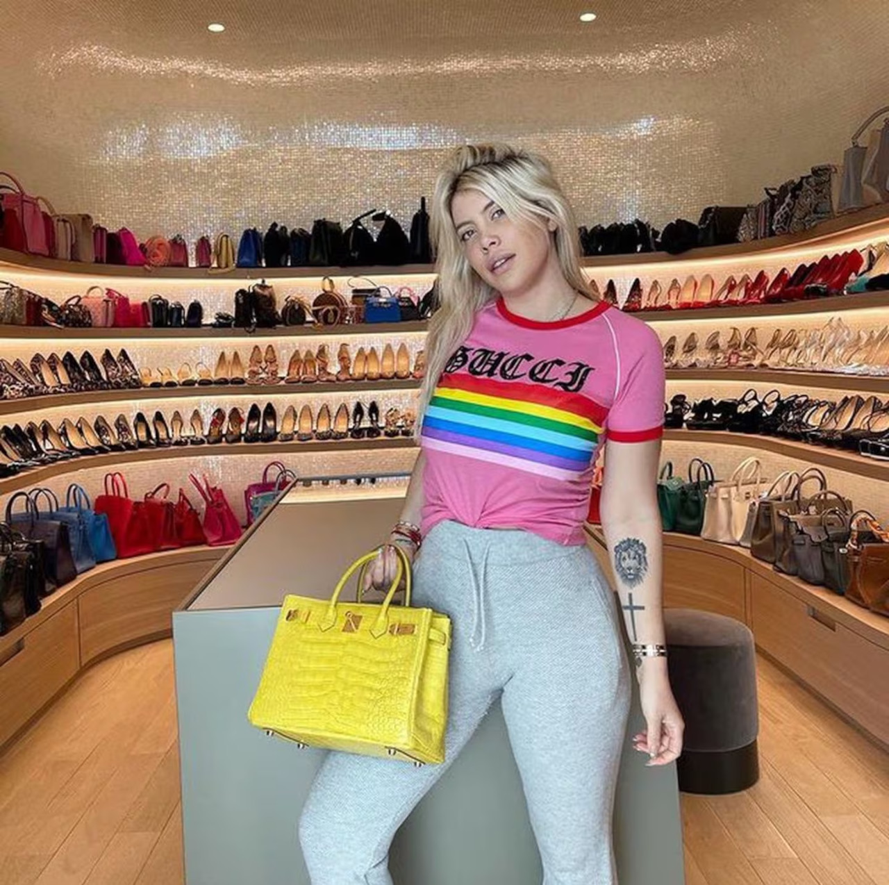 Wanda Nara con la Birkin Bag de Hermes. Foto: IG