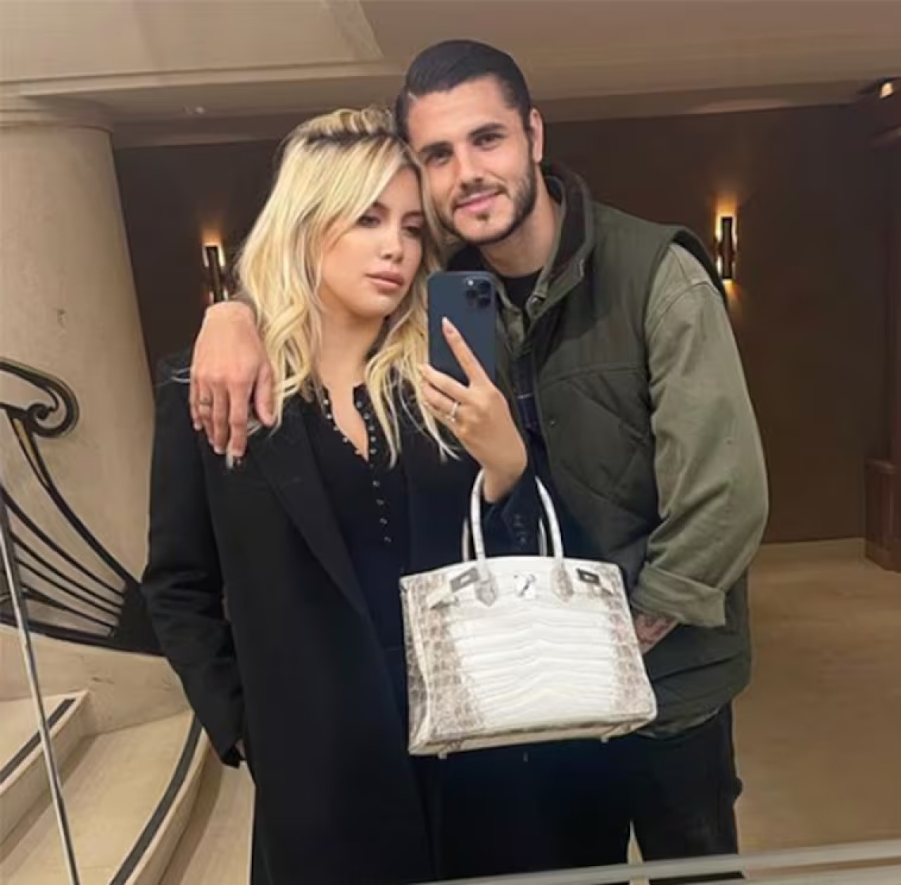 Wanda Nara con la Birkin Bag de Hermes. Foto: IG