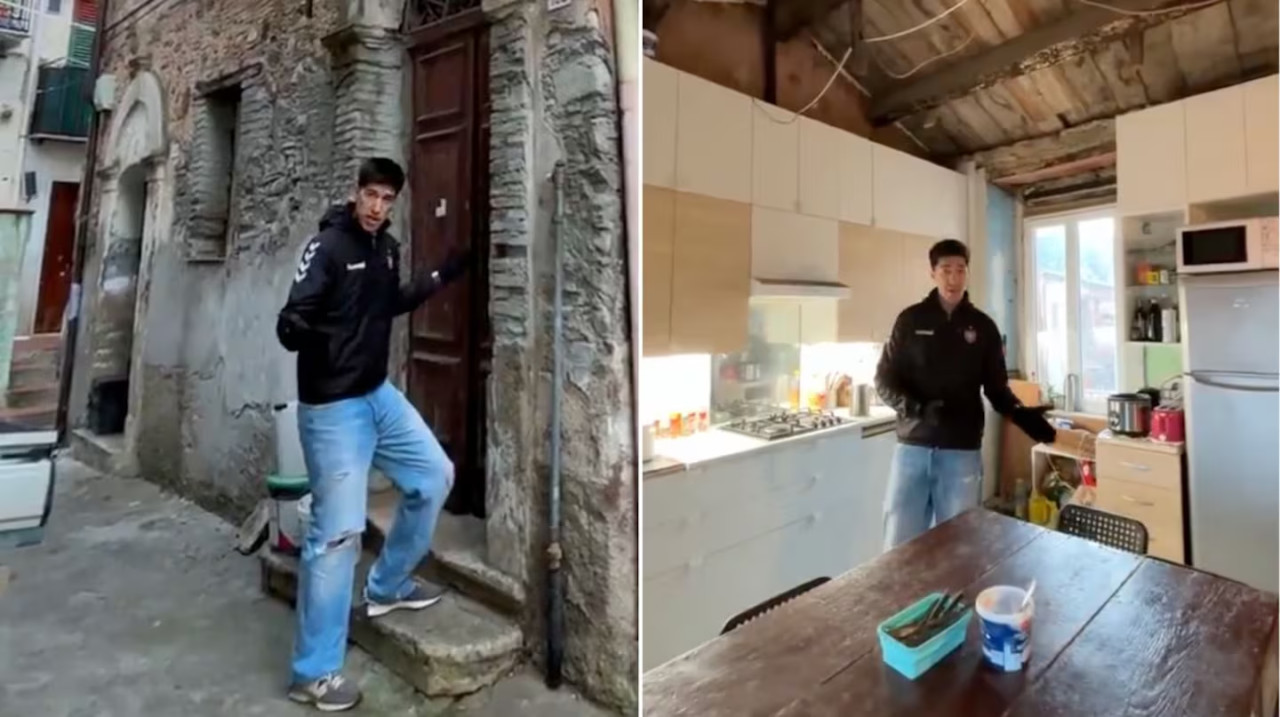 El influencer que se compró una casa en Italia por 10 euros. Foto: captura video X/EsTendenciaEnX.