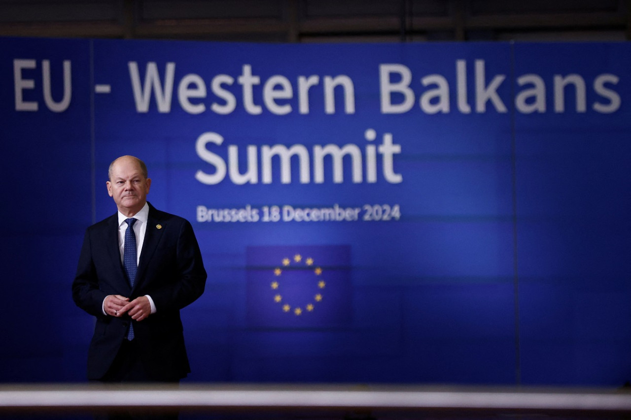 Olaf Scholz en Bruselas. Foto: Reuters.