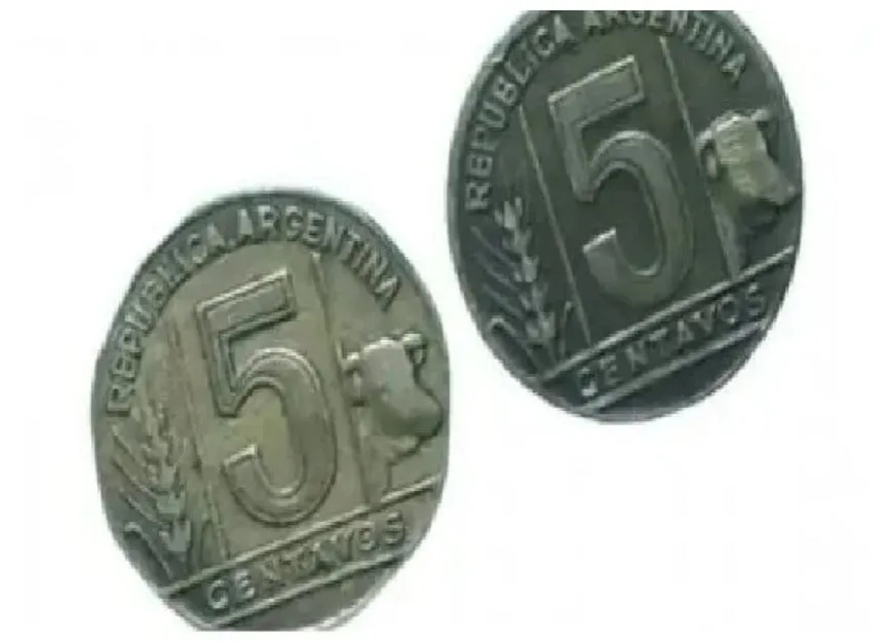 Moneda de 5 centavos. Foto Diario Río Negro