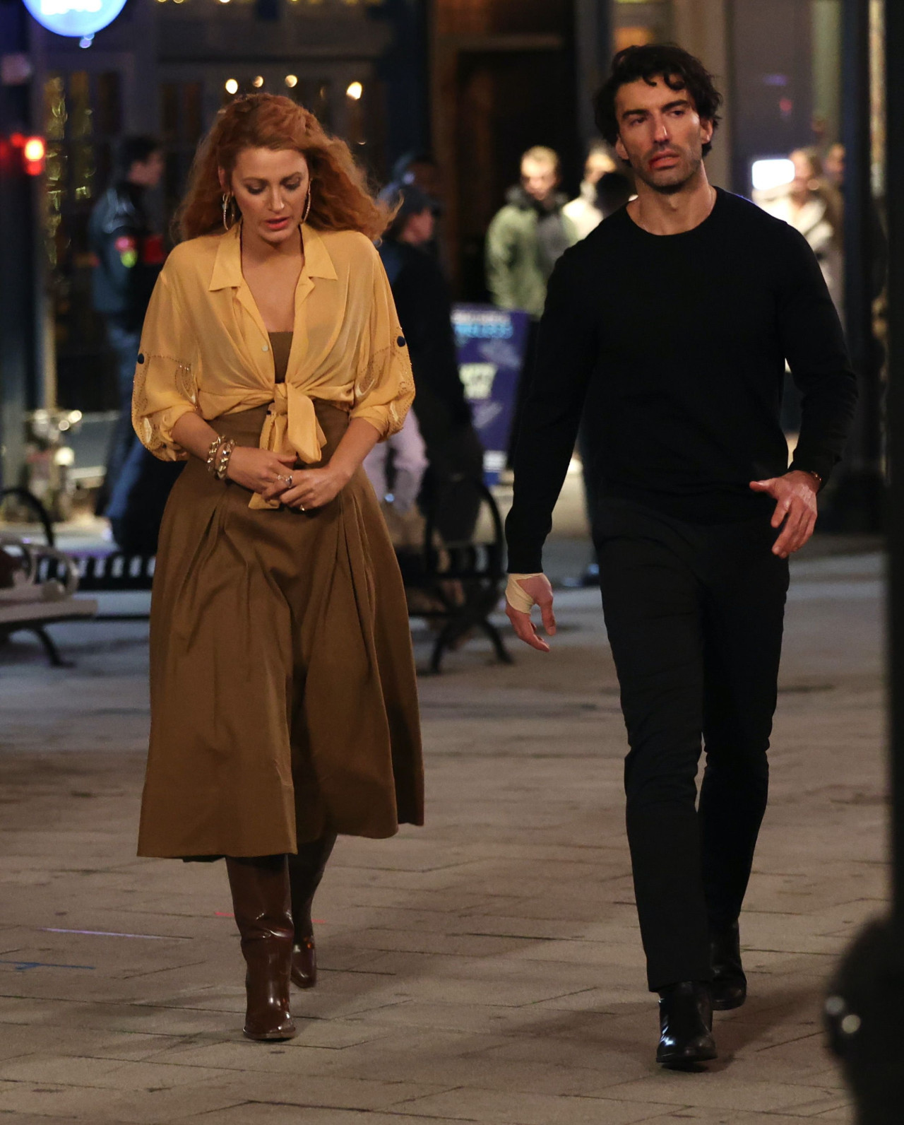 Blake Lively y Justin Baldoni en el set de It end with Us. Foto: pagesix