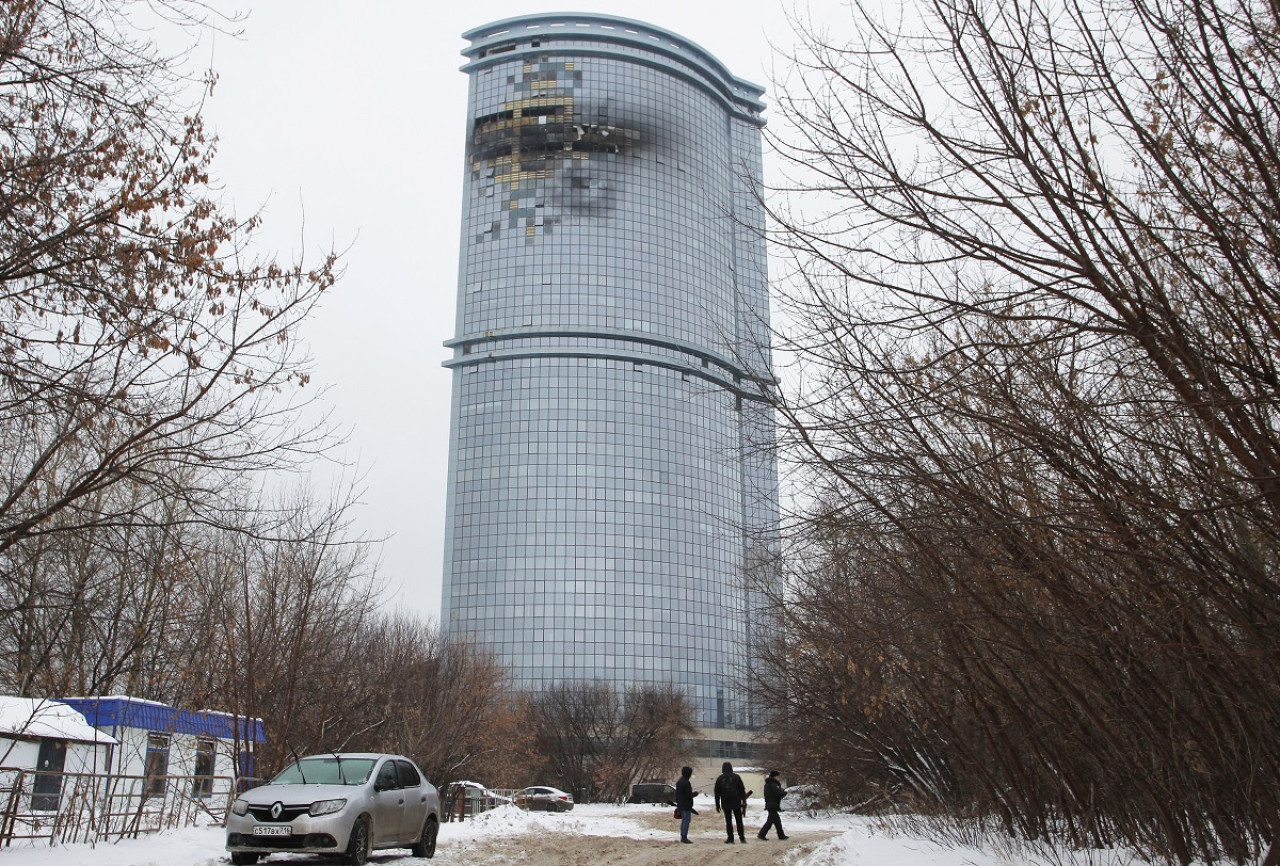 Ataque de drones contra un edificio de Kazán, Rusia. Foto: Reuters.