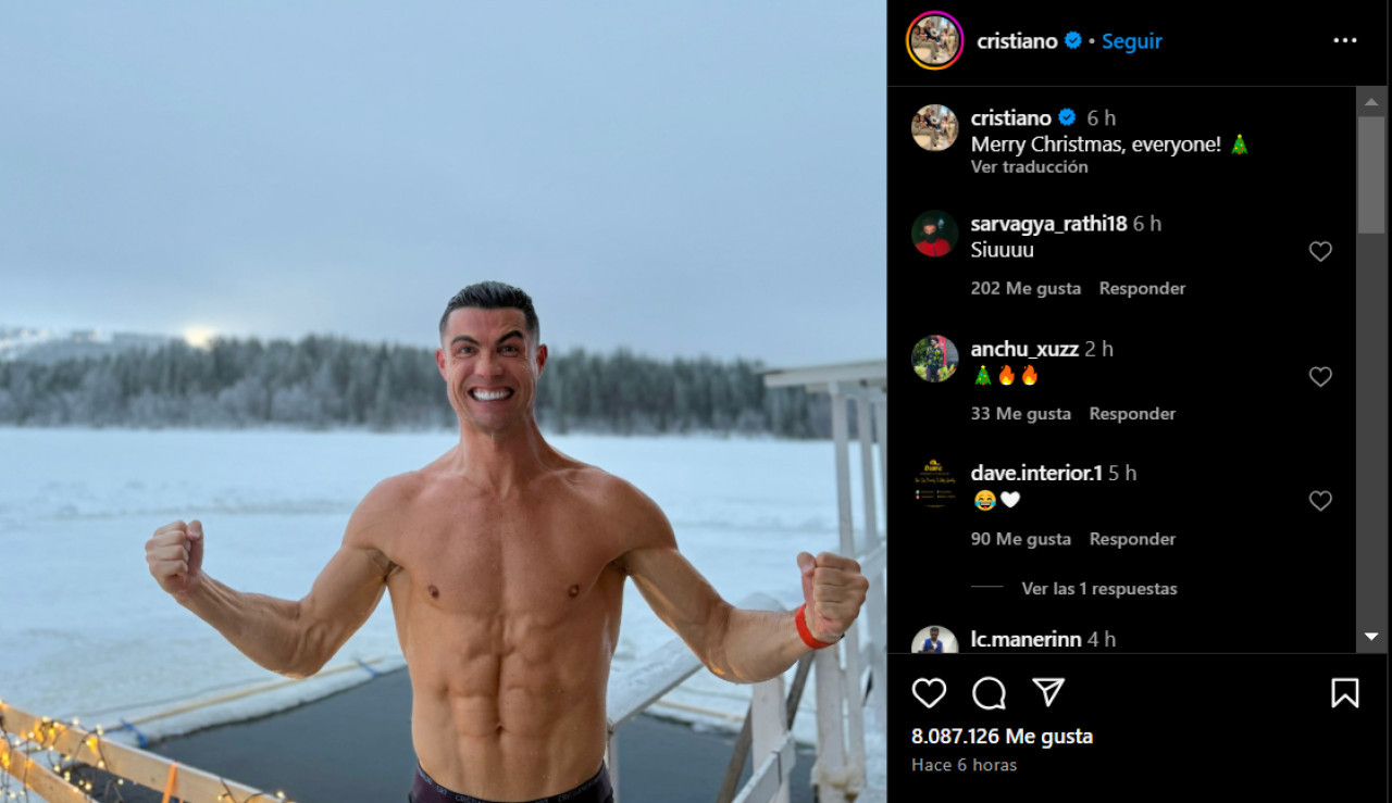 La Navidad de Cristiano Ronaldo. Foto: Instagram.