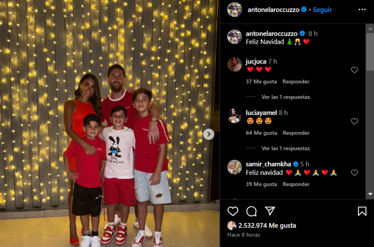 Los posteos de los famosos por Navidad. Foto: Instagram.