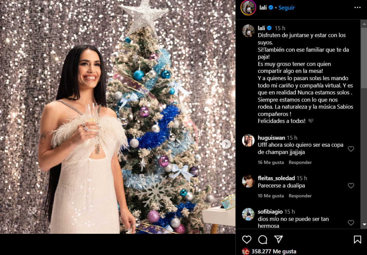 Los posteos de los famosos por Navidad. Foto: Instagram.