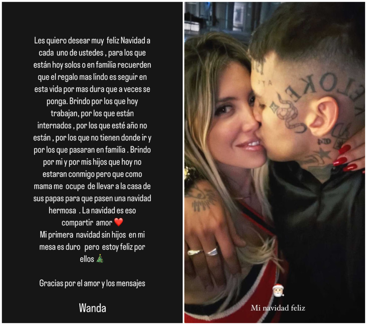 La Navidad de Wanda Nara. Fotos: Instagram.