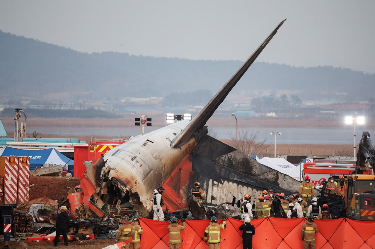 Accidente aéreo en Corea del Sur. Foto: Reuters.