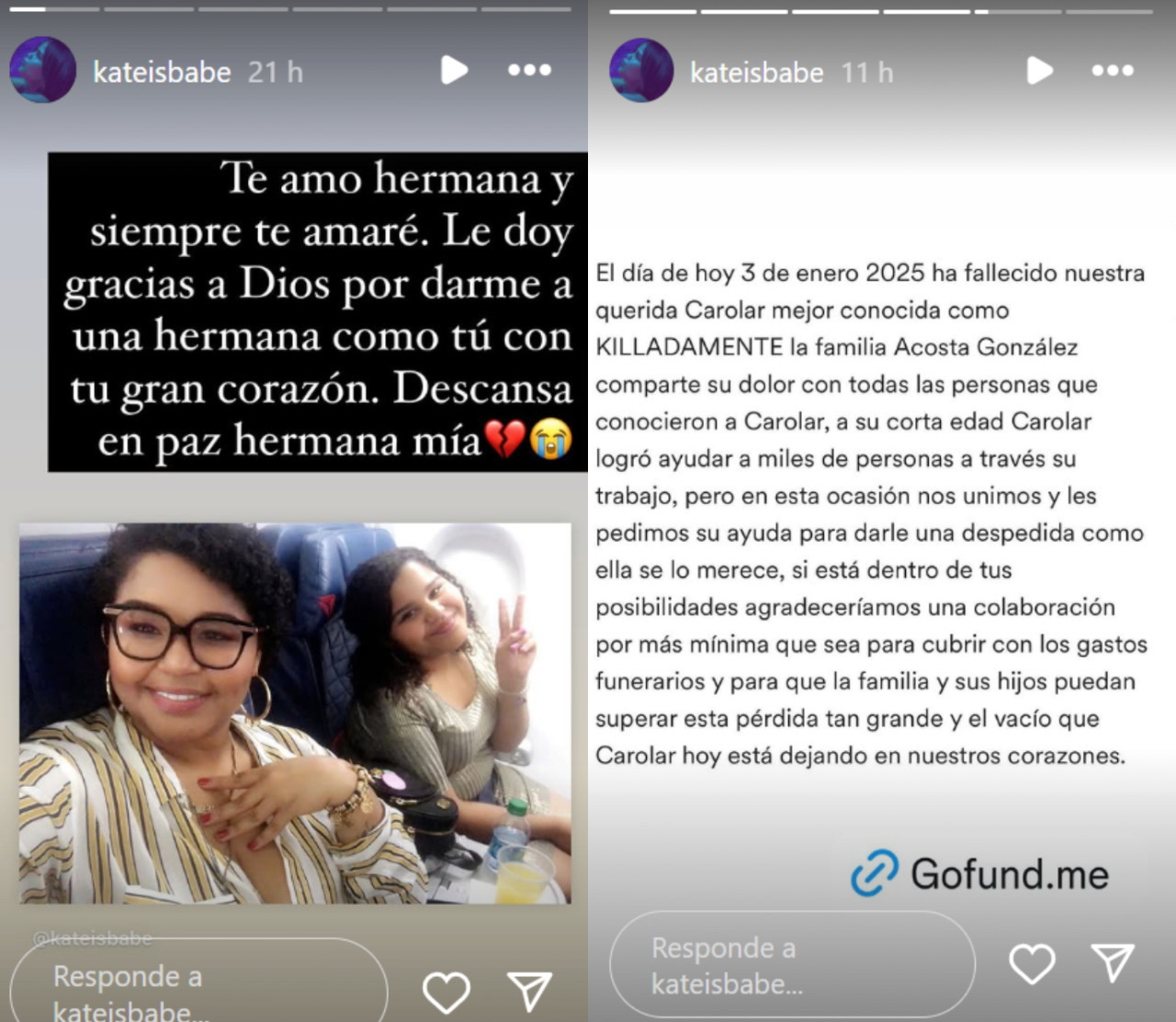 El anuncio de la muerte de Killadamente. Fotos: Instagram.