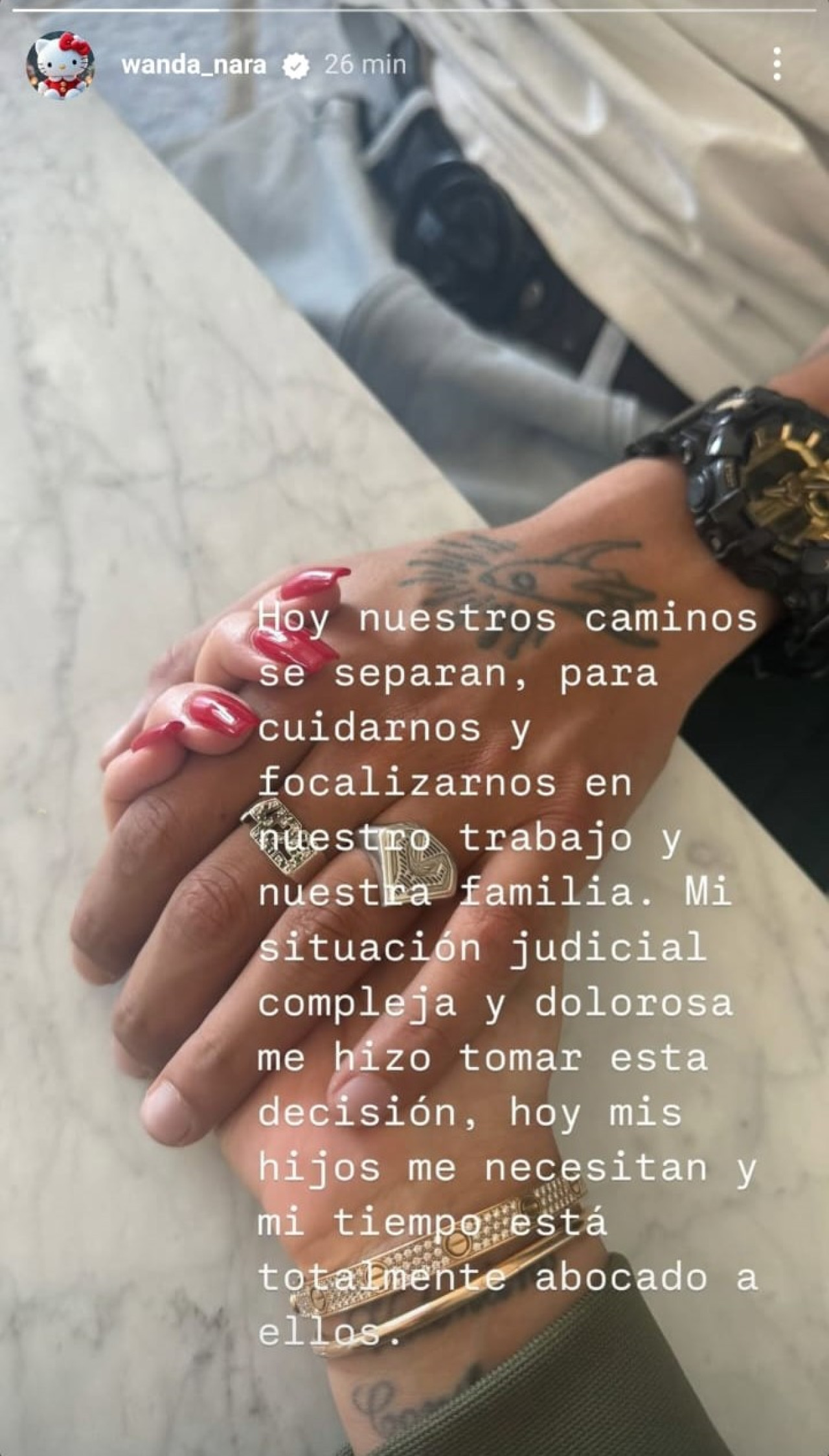 Wanda Nara confirmó su separación de L-Gante. Foto: Instagram / wanda_nara.