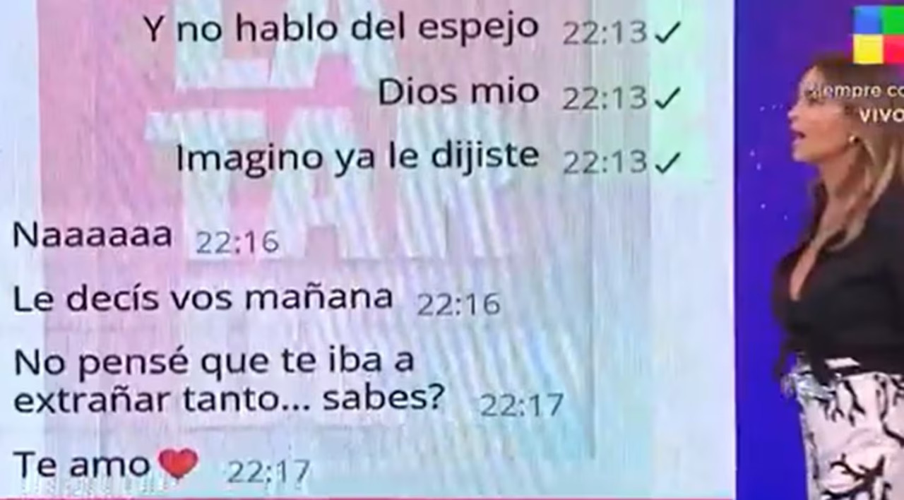 Los chats entre el ex de Ingrid Grudke y su sobrina. Foto: captura América.