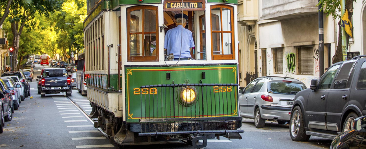 Tranvía histórica en el corazón porteño. Foto: GCBA