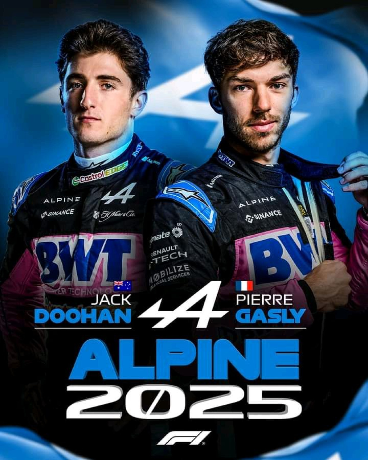 Pilotos de Alpine para la temporada 2025.