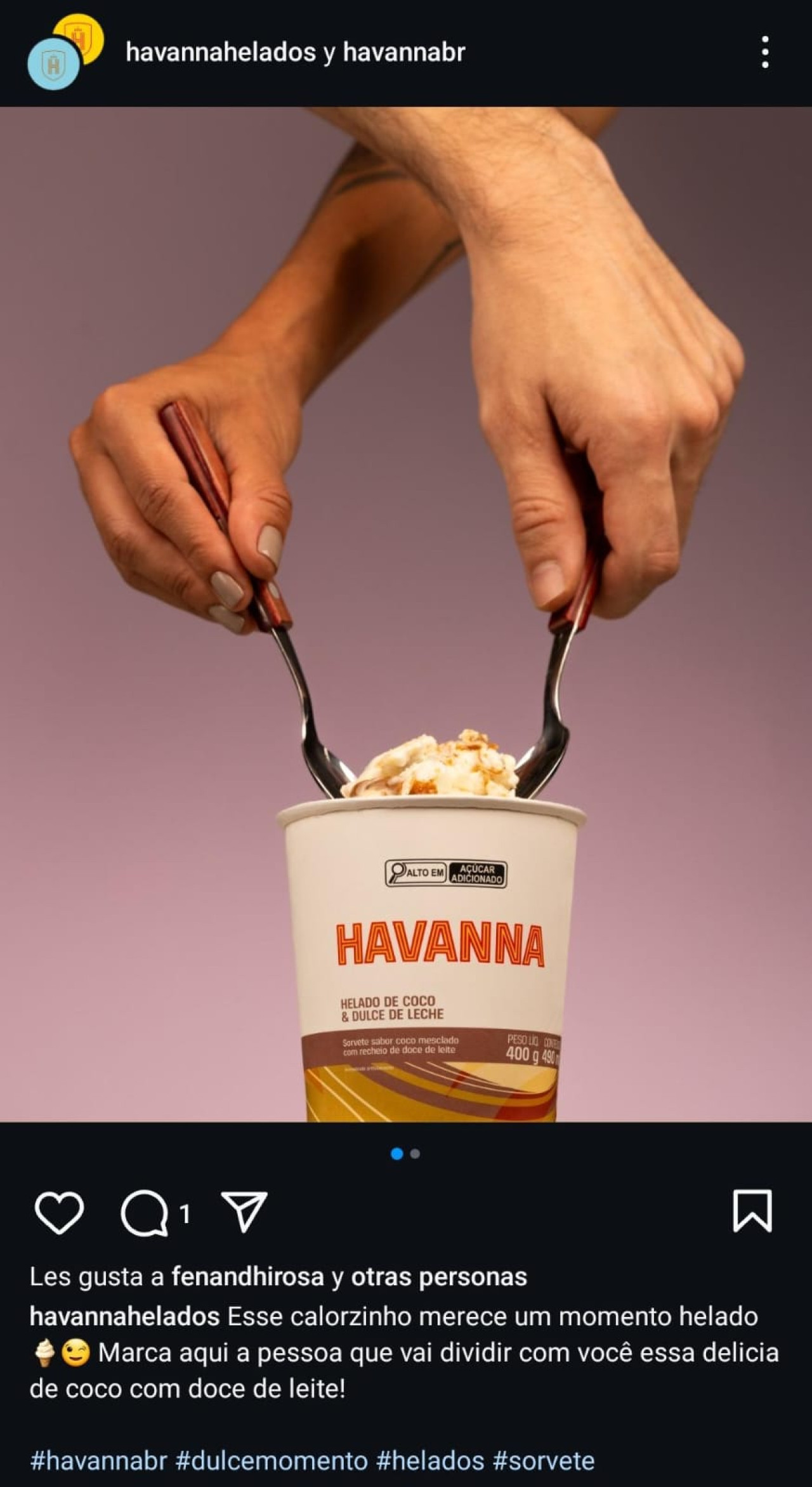 Havanna lanza su propia línea de helados. Foto: Instagram / havannabr.