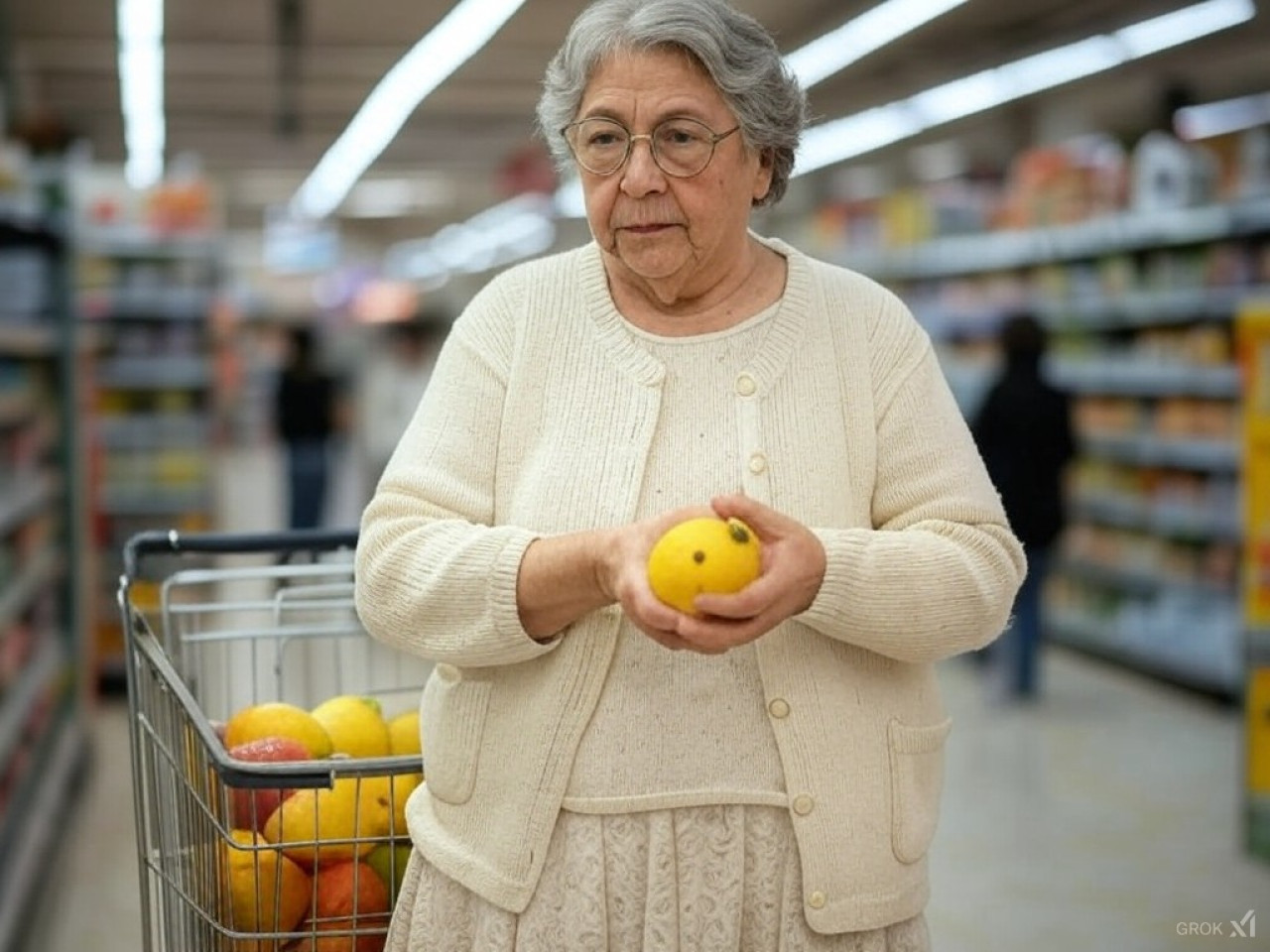 Jubilados comprando en un supermercado. Foto: IA.